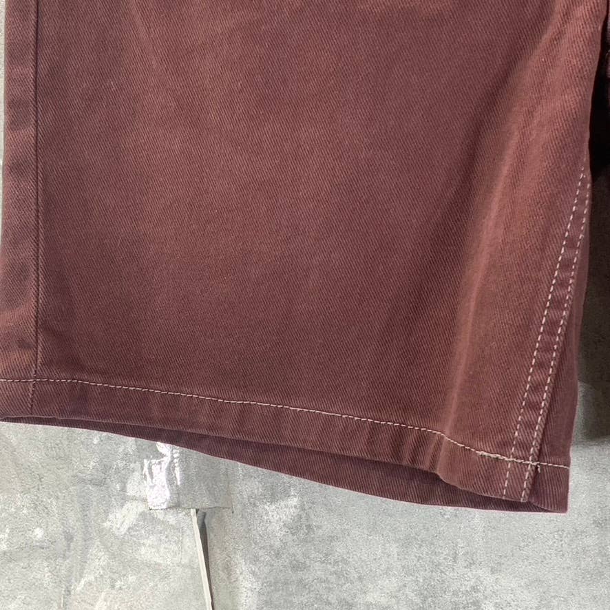 THRILLS Men's Maroon Slacker Mid-Rise Denim Bermuda Shorts SZ 30