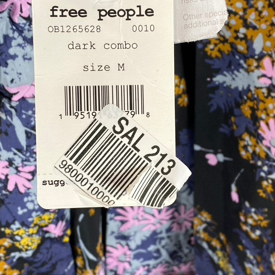 FREE PEOPLE Women's Dark Combo Let The Sunshine In Print Combo Mini Dress SZ M