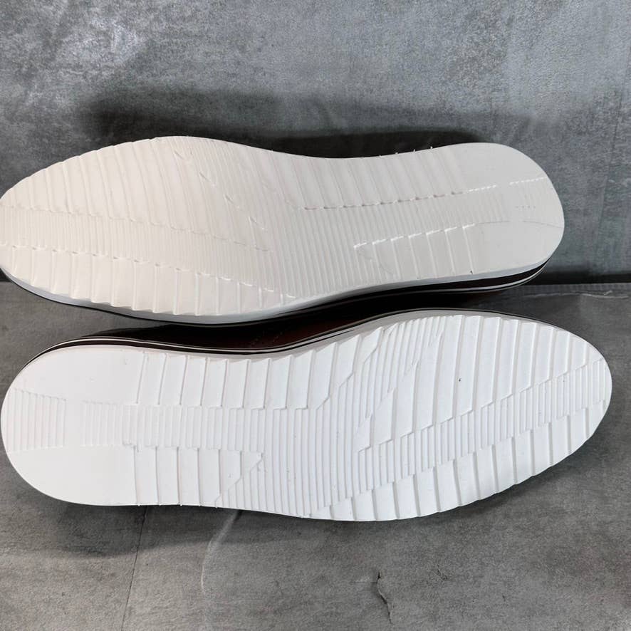 VANCE CO. Men's Brown Faux-Leather Warrick Memory Foam Wingtip Oxfords SZ 11