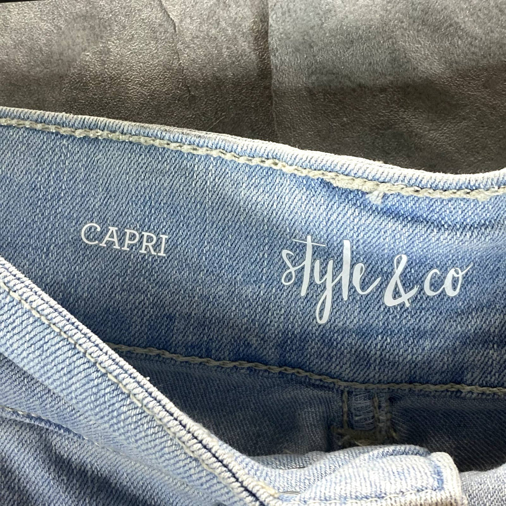 STYLE & CO Women's Petite Watch House Mid-Rise High-Cuff Capri Jeans SZ 6P