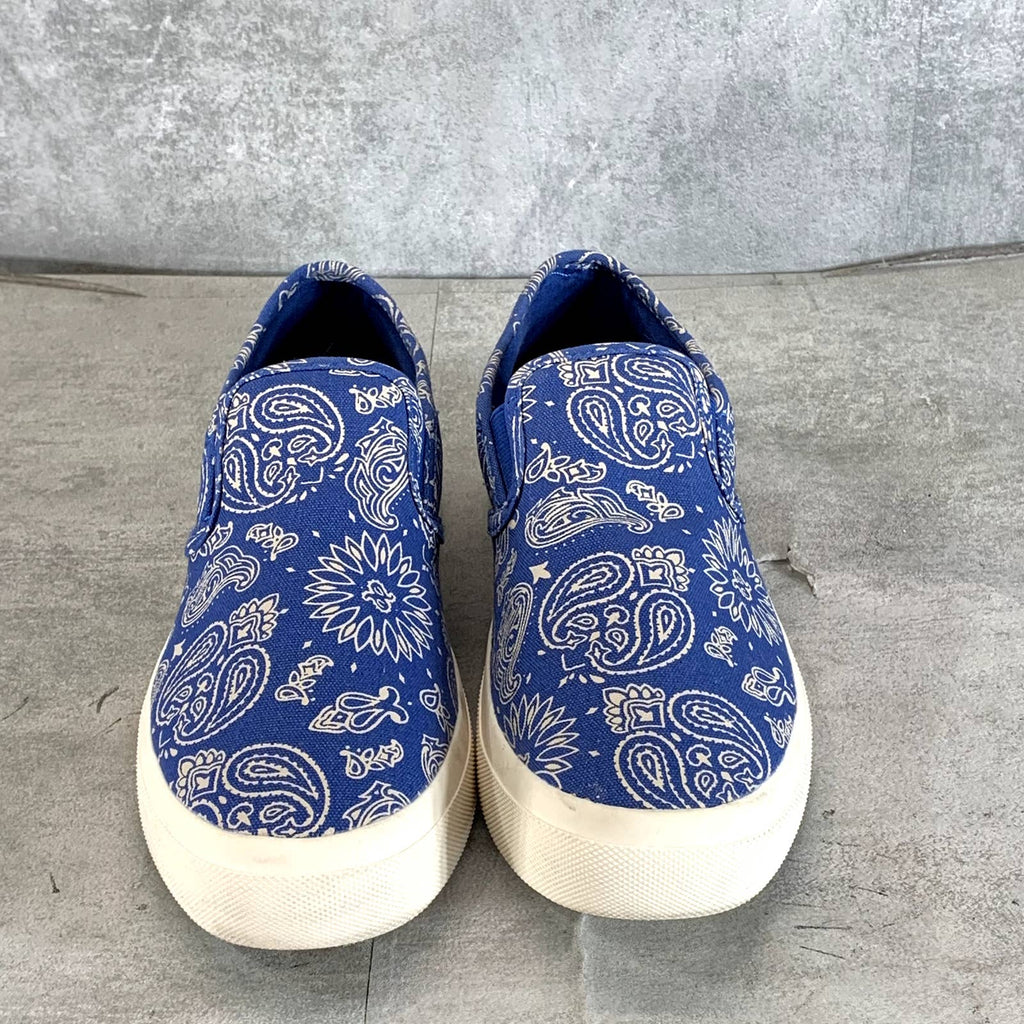 SUN + STONE Men's Navy Paisley Reins Slip-On Sneakers SZ 7./5