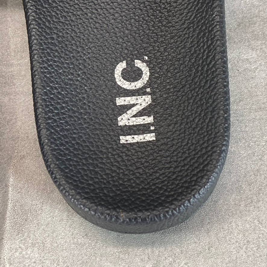 INC INTERNATIONAL CONCEPTS Women's Black Peymen 70 Chain-Detail Slide Sandal SZ5