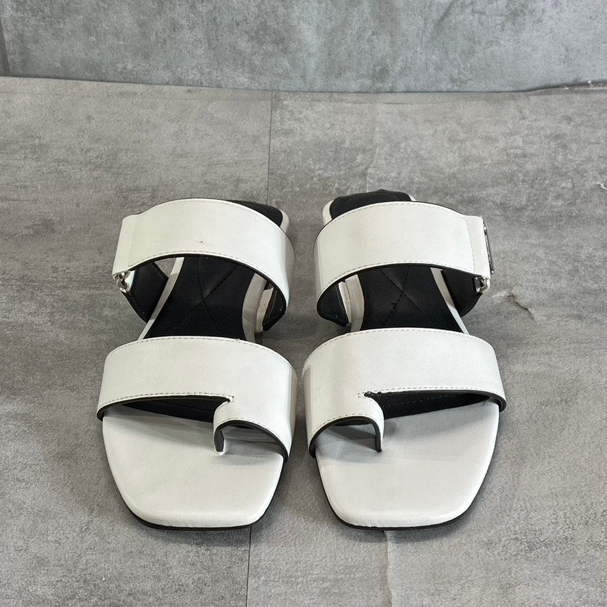 ALFANI Step N' Flex Women's White Baclinii Toe-Loop Cushioned Flat Slide Sandals