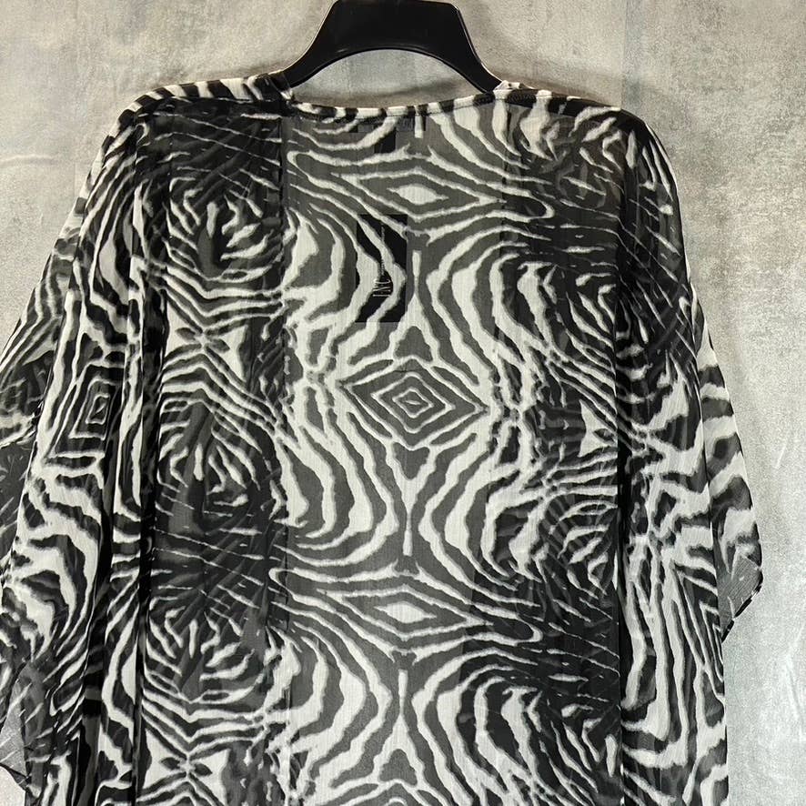 INC INTERNATIONAL CONCEPTS Women's Black/White Zebra Topper SZ OS