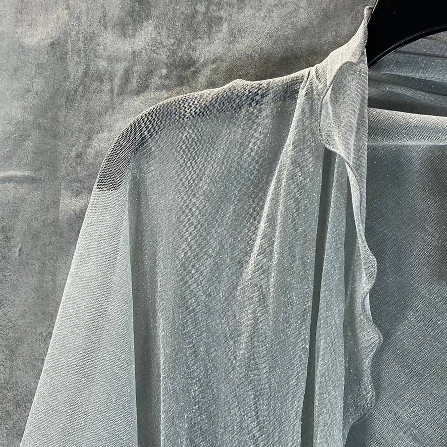 INC INTERNATIONAL CONCEPTS Women's Silver Metallic Ruffle-Edge Evening Wrap