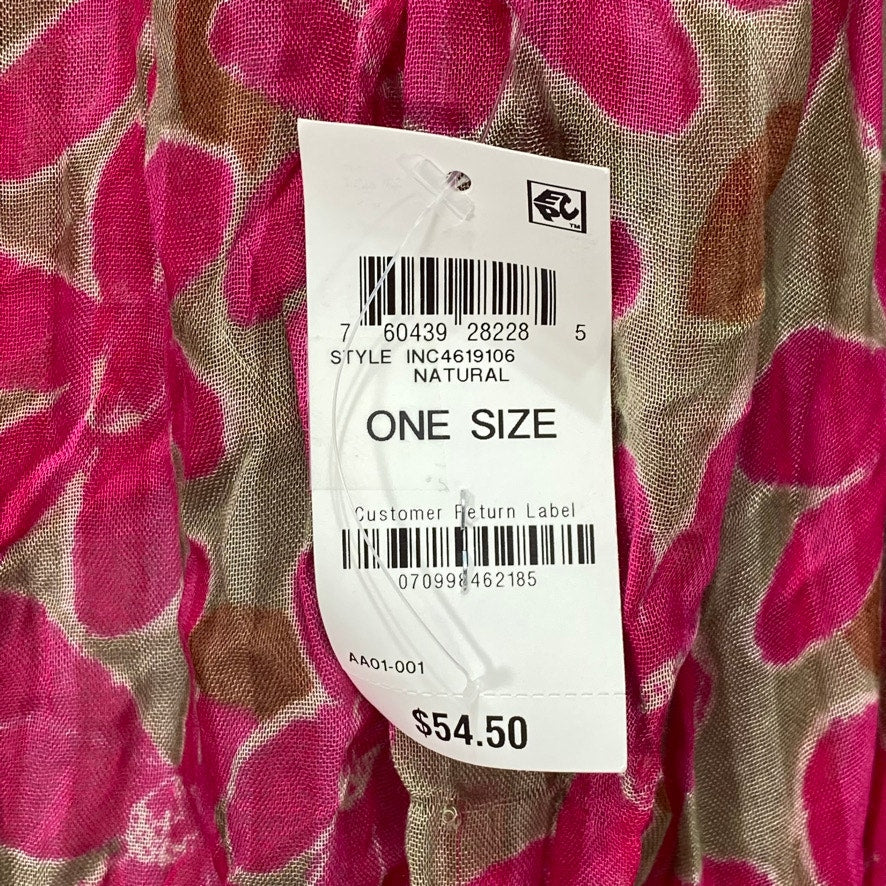 INC INTERNATIONAL CONCEPTS Pink Floral Print Wrap OS