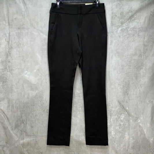 INC International Concepts Black Chain-Belted Straight-Leg Pants SZ 4