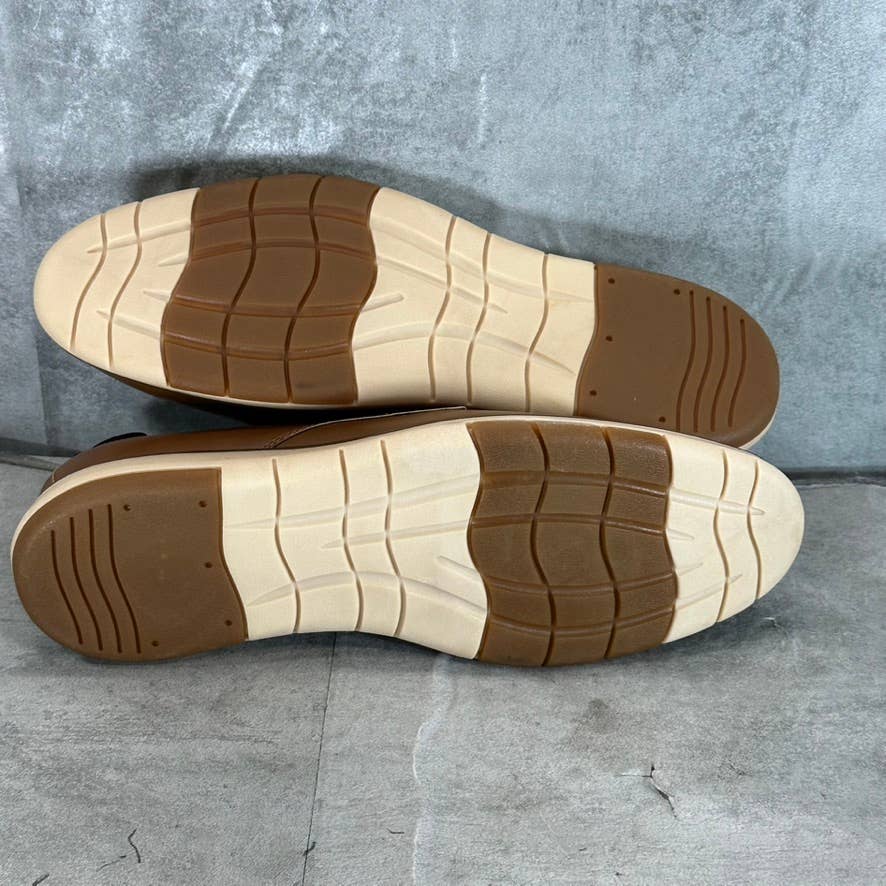VANCE CO. Men's Tan Thad Faux-Leather Lace-Up Oxfords SZ 13