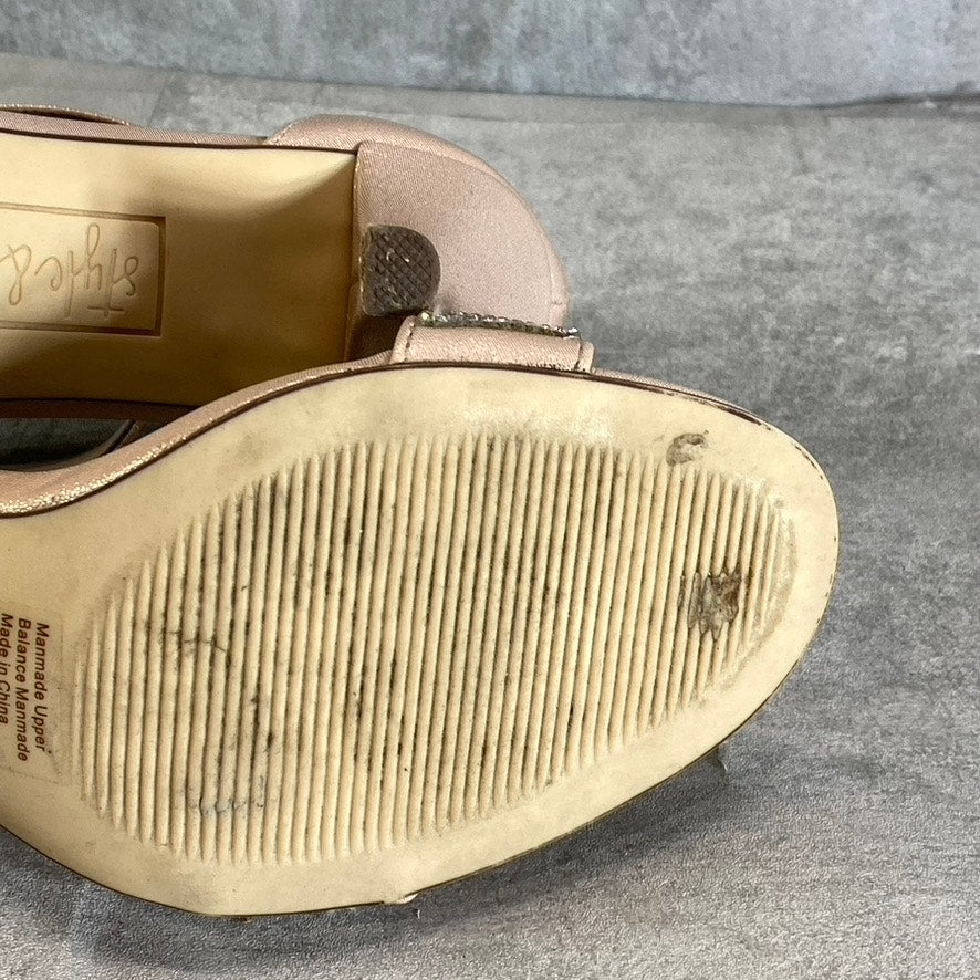 STYLE & CO Women's Blush-Silver Embellished Phillyis Two-Piece Evening Sandals