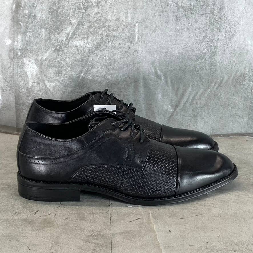XRAY Men's Black Faux Leather Fellini Cap Toe Lace-Up Oxford Shoes SZ 9.5