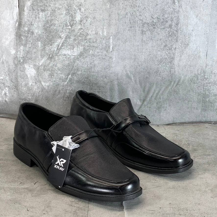 XRAY FOOTWEAR Men's Black Faux-Leather Magno Slip-On Bit Loafers SZ 10