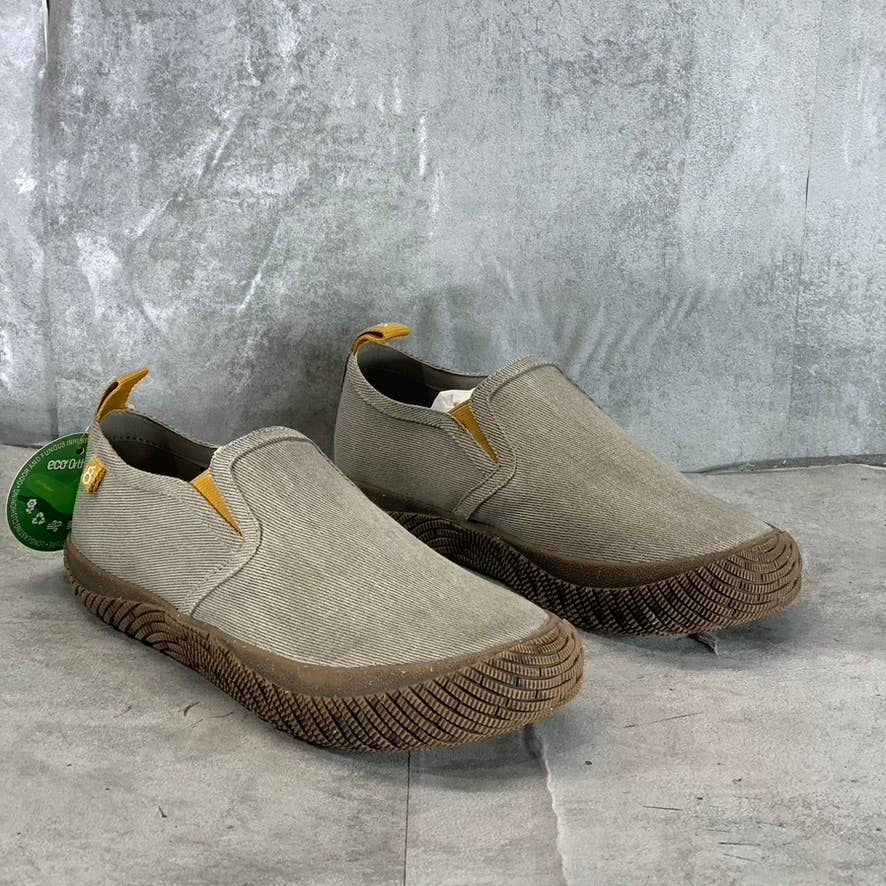 HYBRID GREEN LABEL Men's Grey Canvas Lively Slip-On Sneaker SZ 8