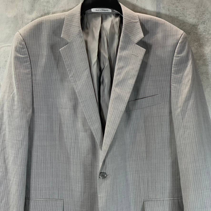 MICHAEL MICHAEL KORS Men's Grey Pinstripe Modern-Fit One-Button Jacket SZ46R