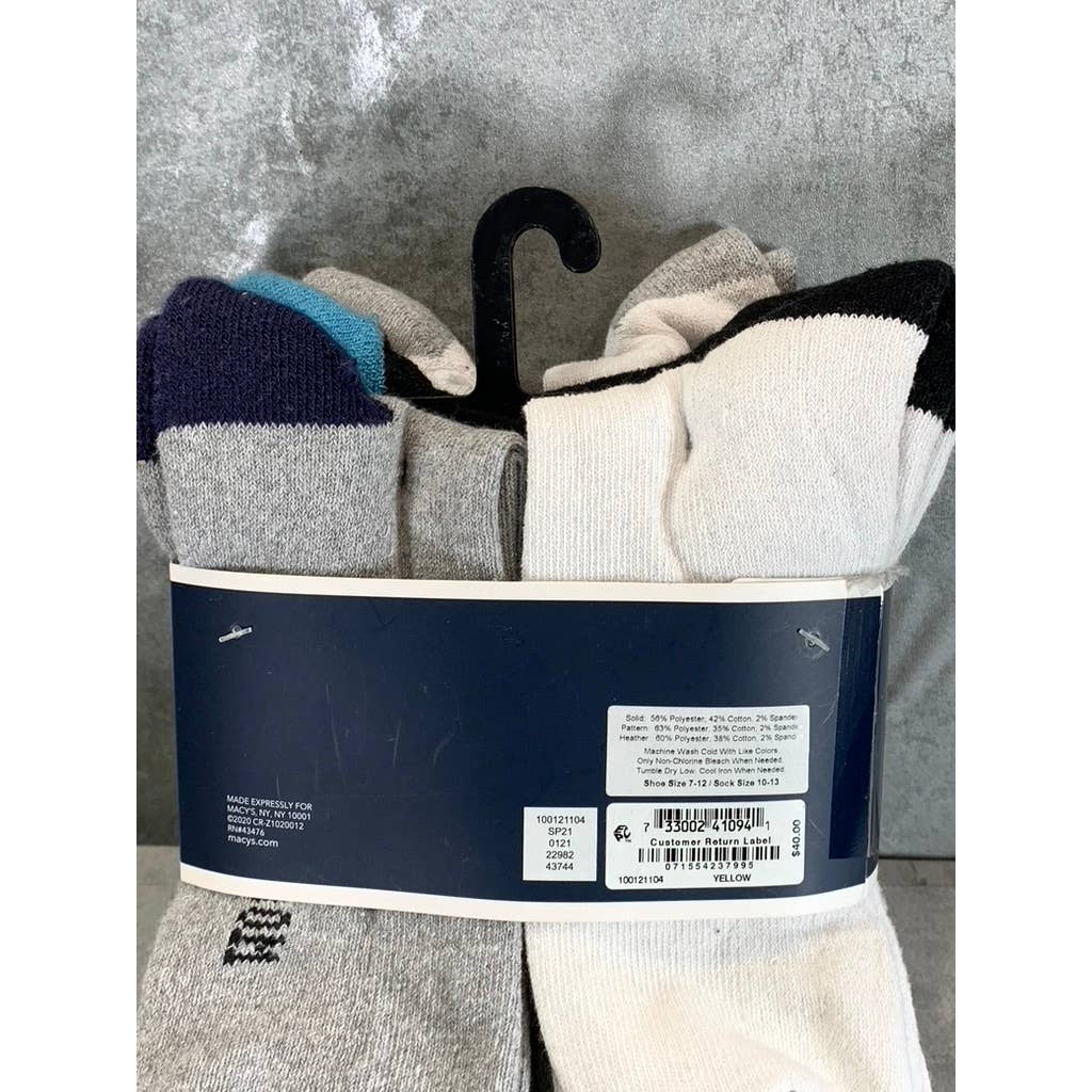 Club Room Men's Multi Striped 8-Pack Crew Socks SZ 10-13