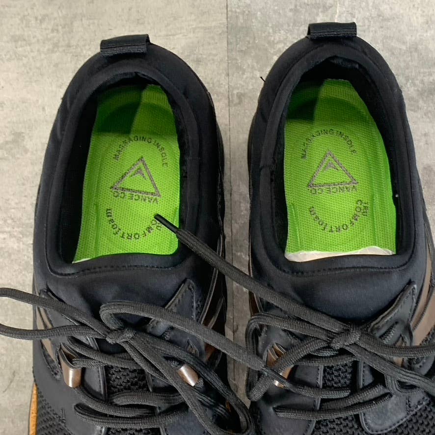 VANCE CO. Men's Black Claxton Tru Comfort Foam Knit Lace-Up Sneakers SZ 9.5