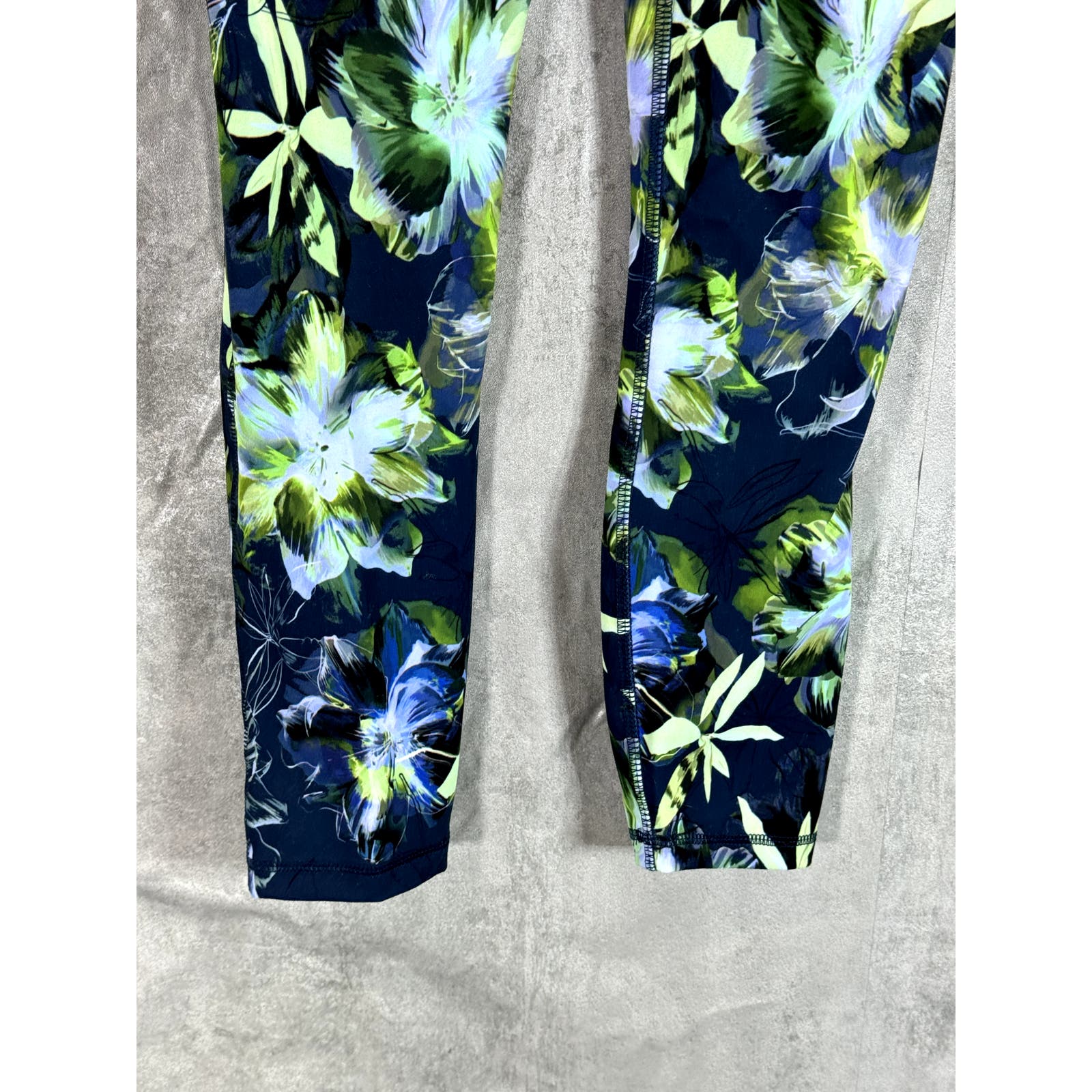 X BY GOTTEX Women's Blue Dark Floral Rachel Pull-On Ankle Leggings SZ S