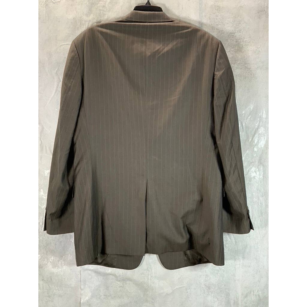 HART SCHAFFNER MARX Men's Long Brown Pinstripe Two-Button Suit Jacket SZ 42L