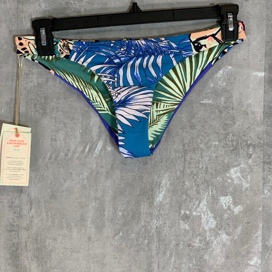 MAAJI Blue Oliveira Frills Low Rise Reversible Cheeky Bikini Bottom SZ L