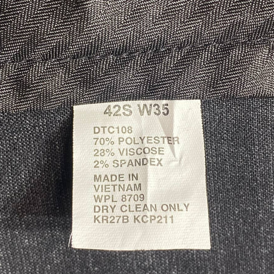 REACTION KENNETH COLE Gray Mini Check Pants SZ 35X32