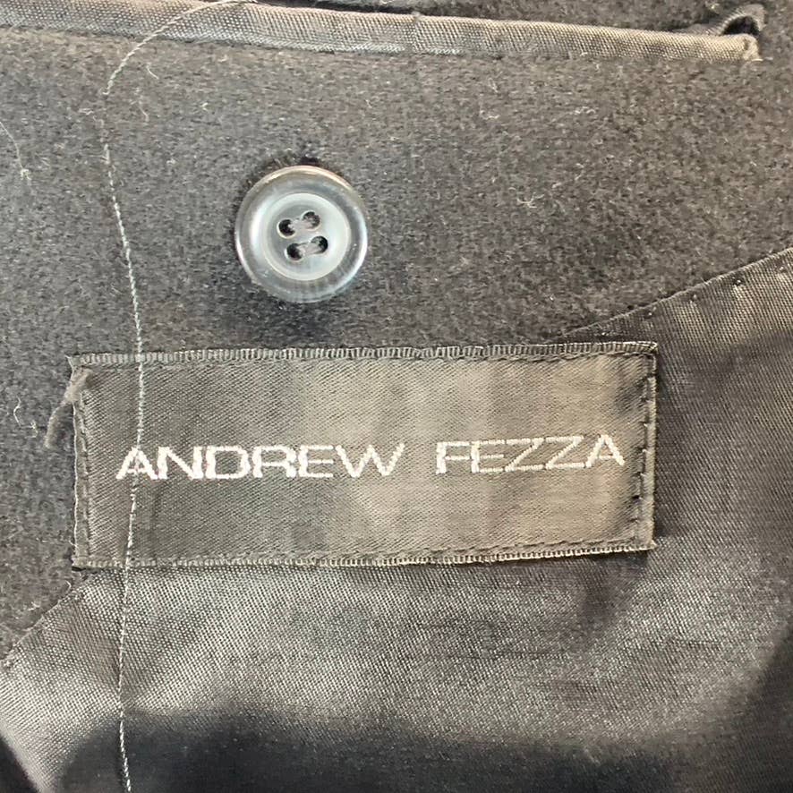 ANDREW FEZZA Men's Black Cashmere Three-Button Blazer Jacket SZ 38R