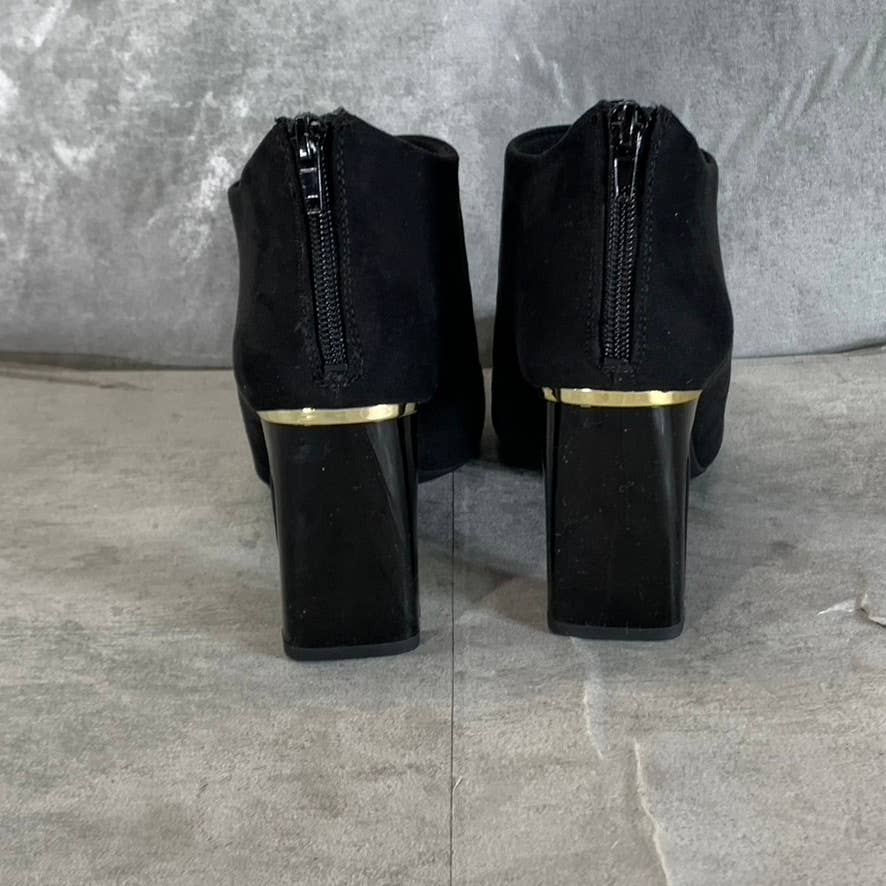 ALFANI Step N' Flex Women's Black Micro Brittnee Square-Toe Booties SZ 7.5