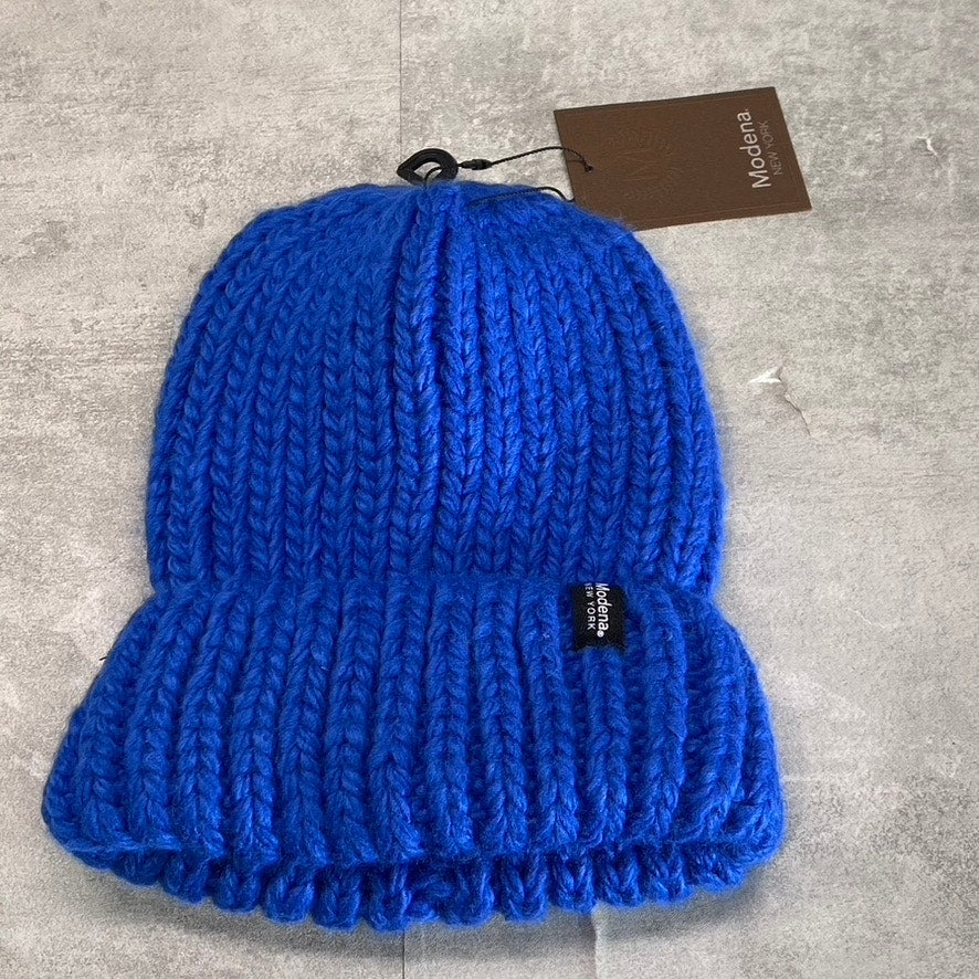 MODENA New York Women's Blue Knit Cuffed Beanie SZ OS