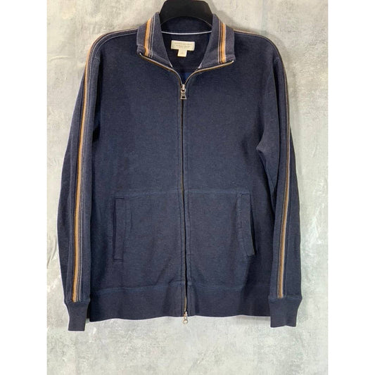 BANANA REPUBLIC Men's Navy/Gold Stripe Zip-Up Sweater SZ S