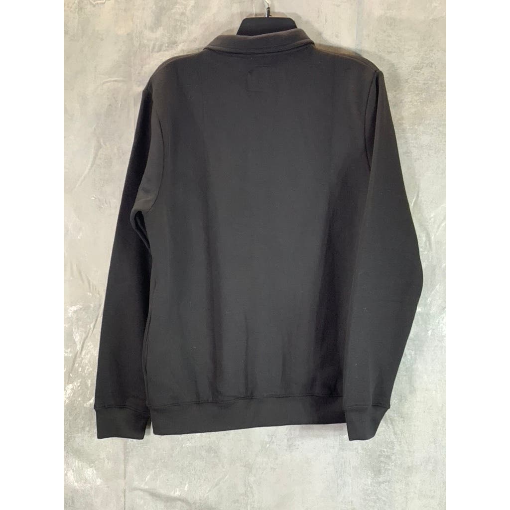 BOOHOOMAN Men's Black Brushed Ottoman Collared Zip Through Overshirt SZ L