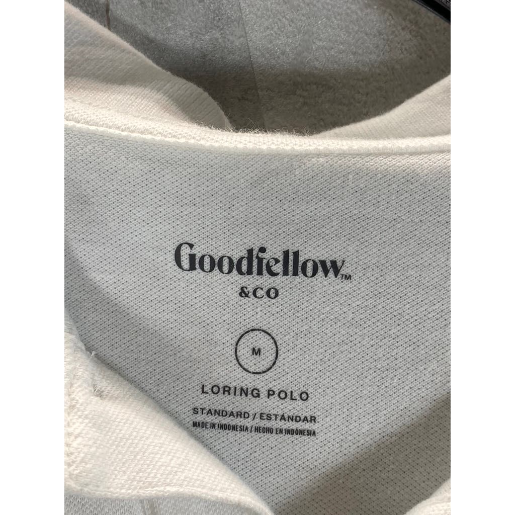 GOODFELLOW & CO Men's True White Loring Short Sleeve Polo Shirt SZ M