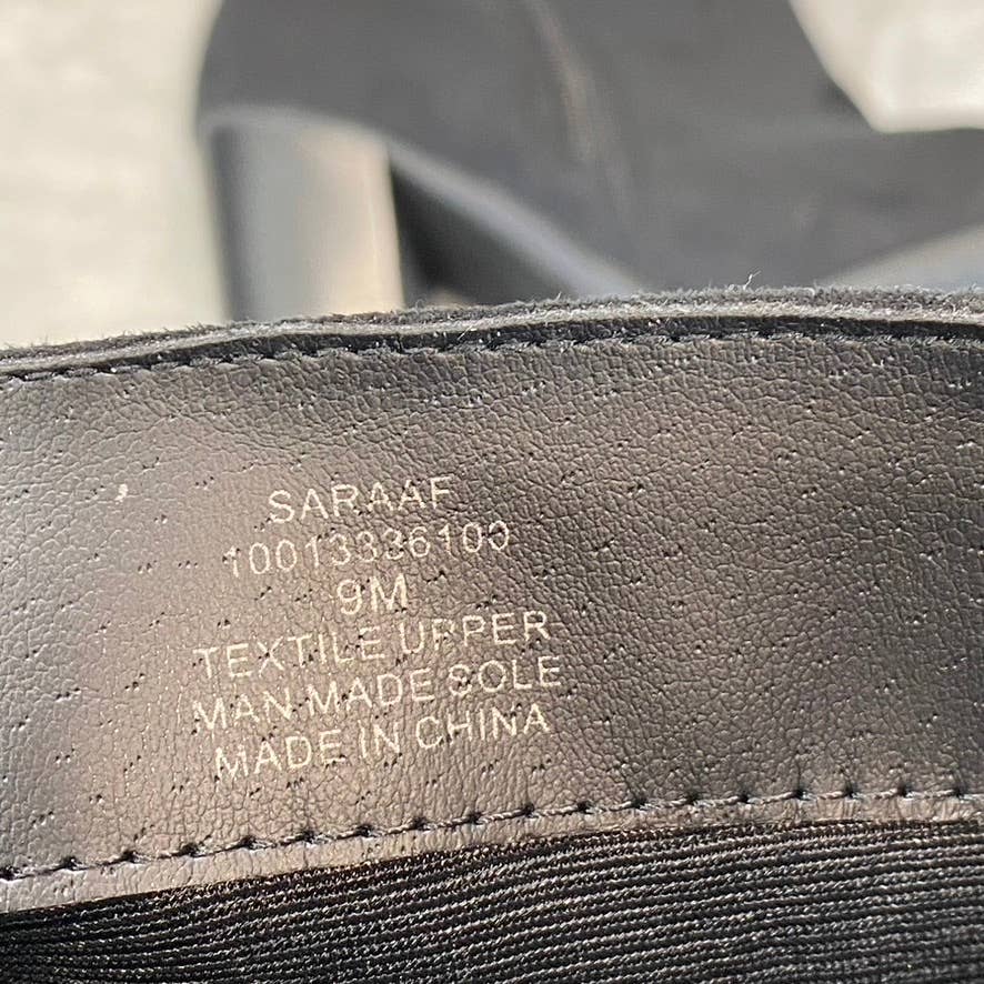 STYLE & CO Women's Black Micro Saraa Round-Toe Block-Heel Mid-Shaft Boots SZ 9