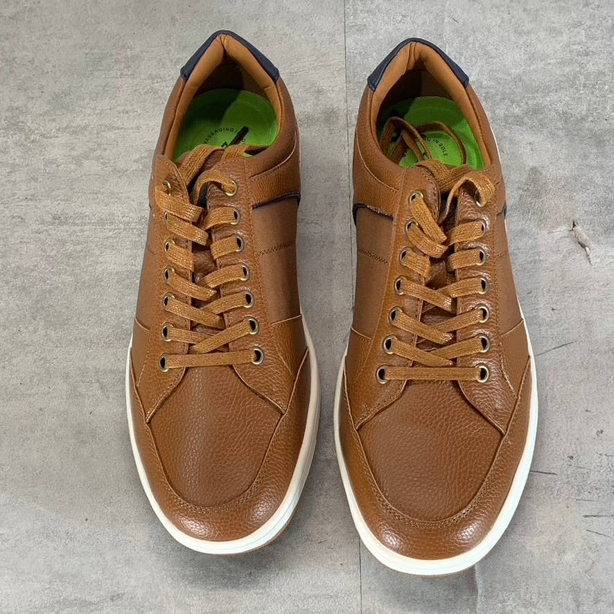 VANCE CO. Men's Brown Faux Leather Rogers Casual Lace-Up Sneakers SZ 8.5