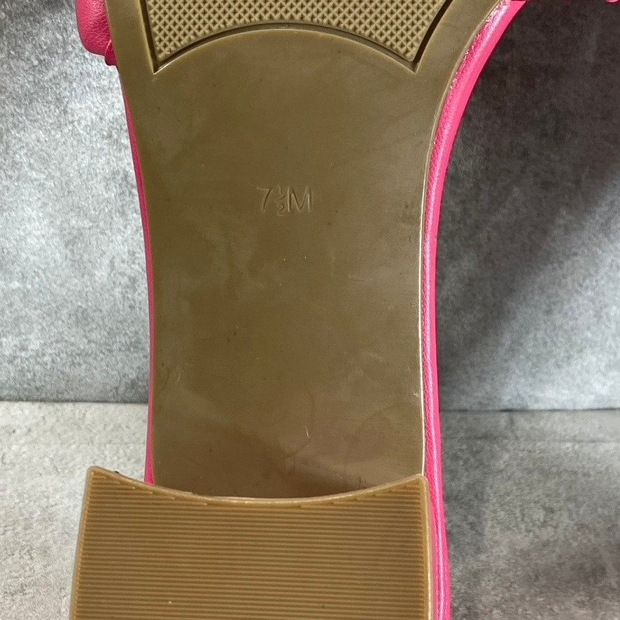 MARC FISHER Women's Pink Casper Weave Square-Toe Slip-On Block-Heel Sandals