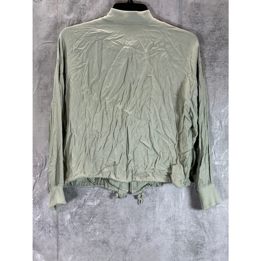 STEVE MADDEN Women's Olive Green Zip-Up Bomber Jacket SZ L