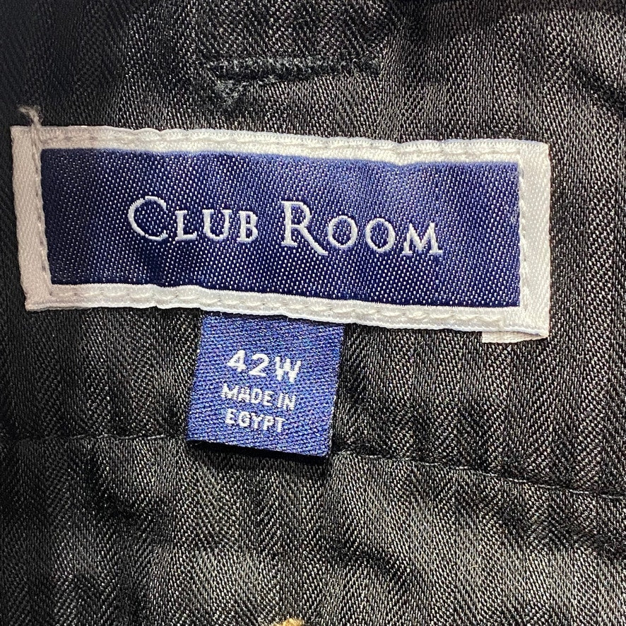CLUB ROOM Black Regular Fit 4-Way Stretch Chino Shorts SZ 42
