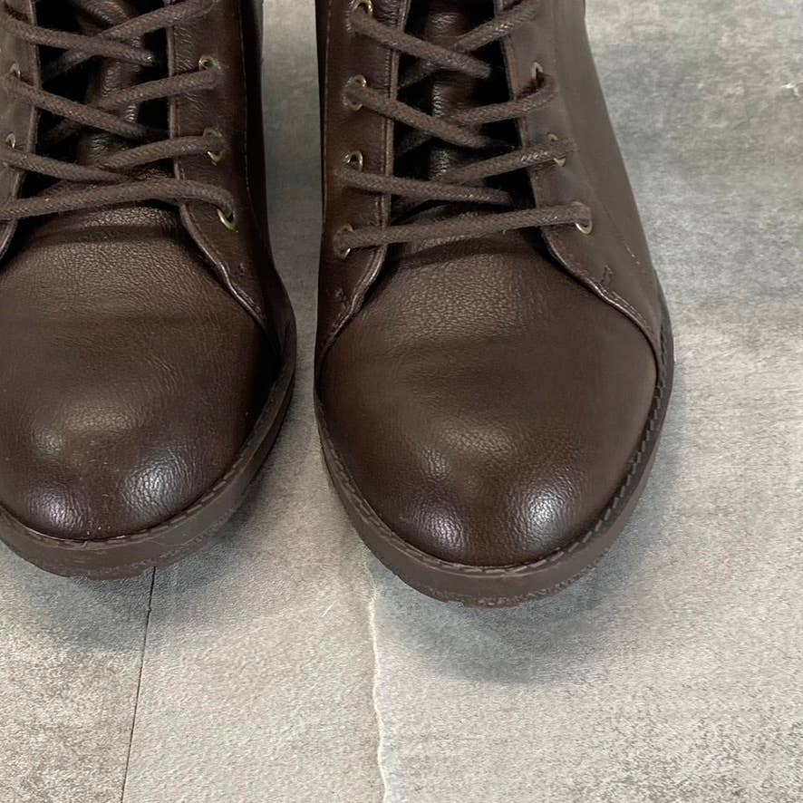 STYLE & CO Women's Chocolate Gaiel Lace-Up Cold-Weather Lug-Sole Boots SZ 8.5