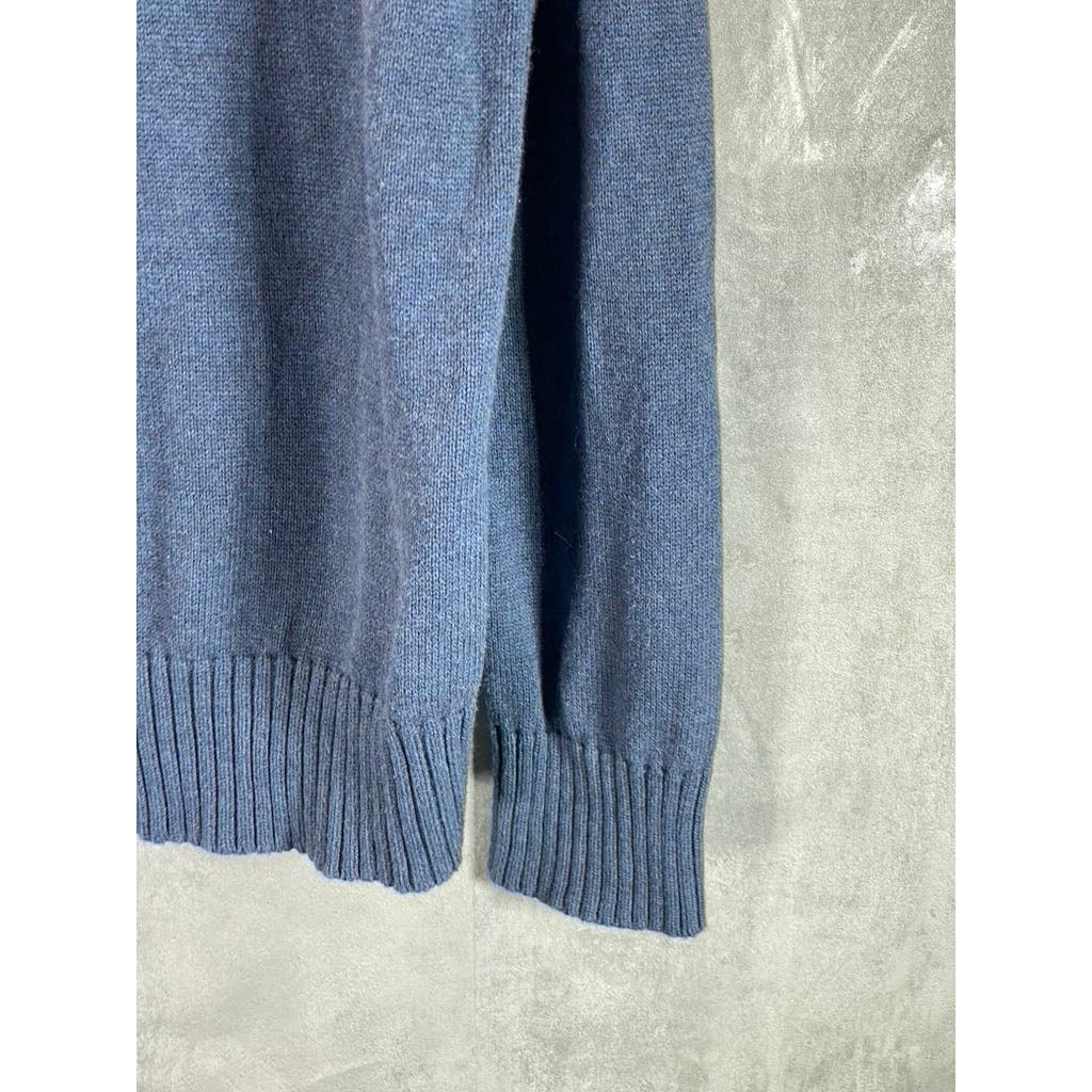 AMERICAN EAGLE OUTFITTERS Men's Blue Classic-Fit Mock Neck Pullover Sweater SZ L