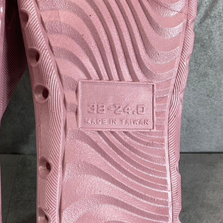 TECS Women's Rose Pink PVC Round-Toe Slide Sandals SZ 7