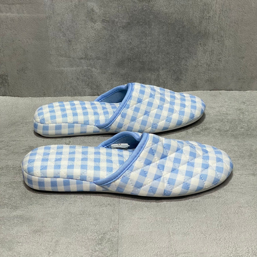 CHARTER CLUB Blue Quilted Gingham Clog Slippers SZ S (5-6)