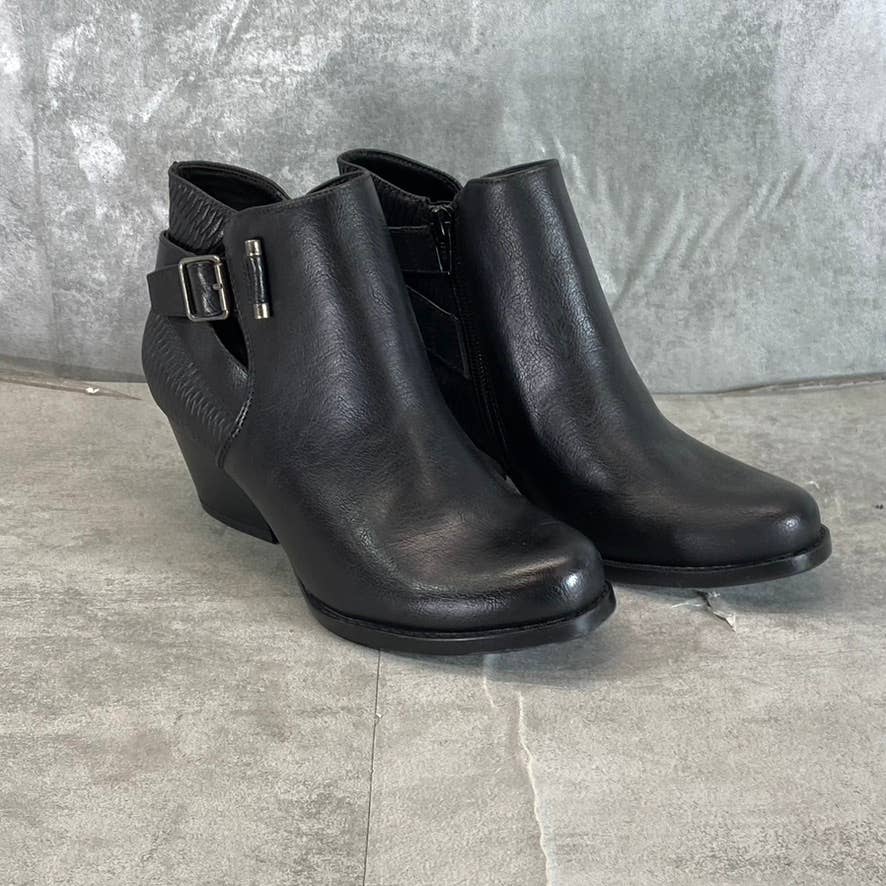BARETRAPS Women's Black Reggie Slip-Resistant Round-Toe Block-Heel Boots SZ 6.5