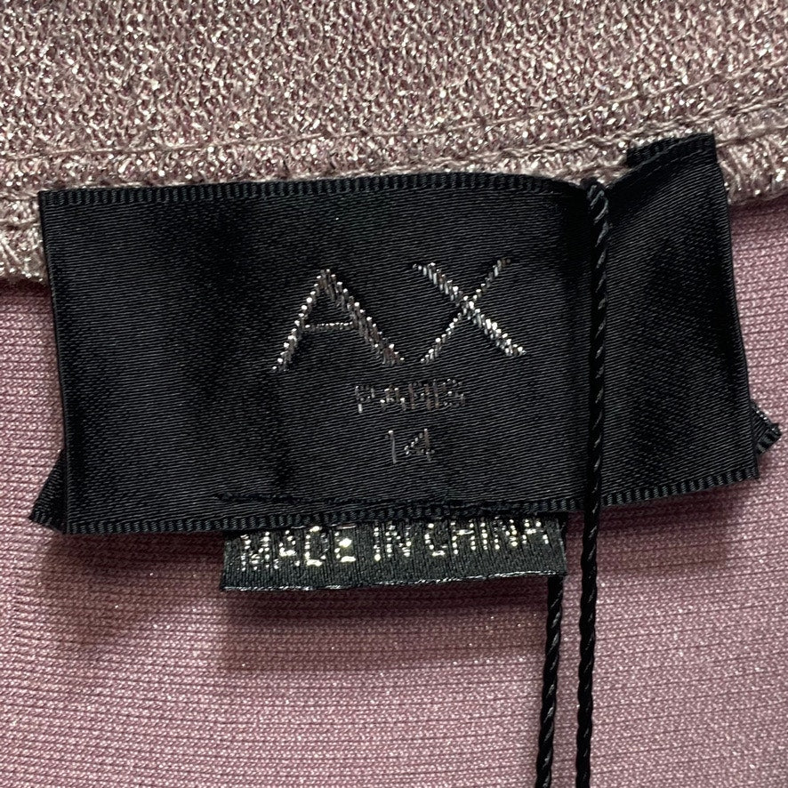 AX PARIS Pink Off The Shoulder Sparkle Maxi Slit Dress SZ 10