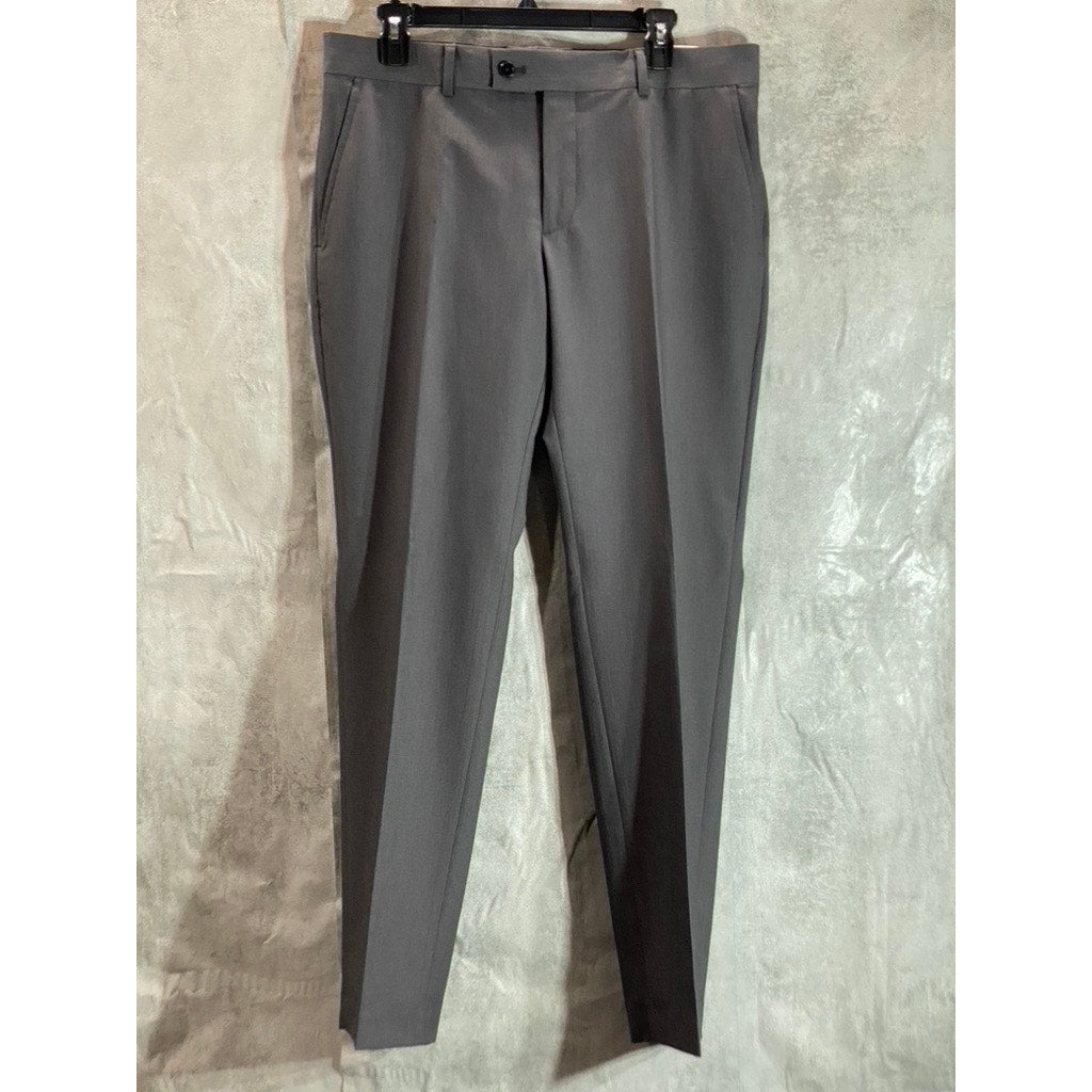 THE SAVILE ROW COMPANY Men's Gray Brixton Flat Front Suit Pants SZ 34