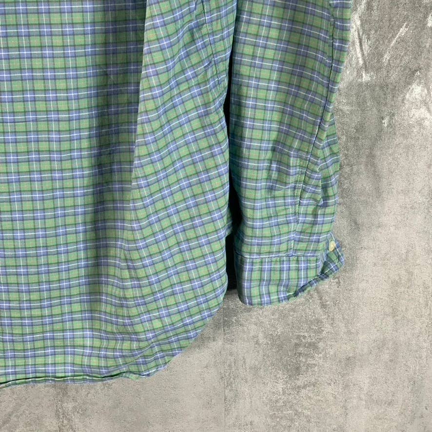 RALPH LAUREN Men's Green Plaid Classic-Fit Button-Up Long-Sleeve Shirt SZ M
