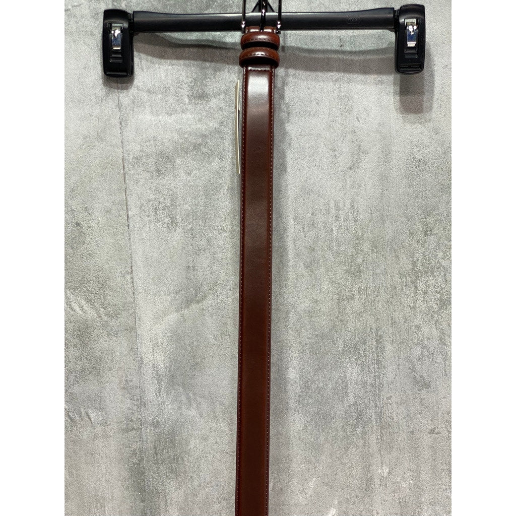 GALLERY SEVEN Cranberry Single Prong Double Loop Leather Dress Belt SZ 56"