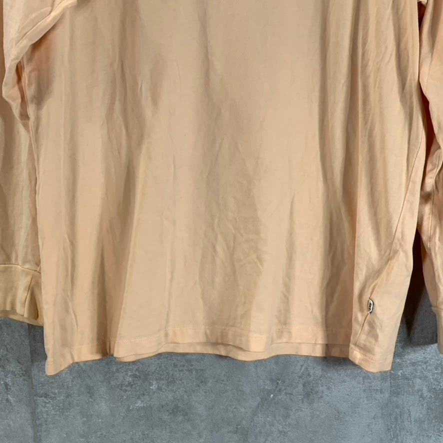 VANS Men's Beige Embroidered Detail Crewneck Long Sleeve T-Shirt SZ XS