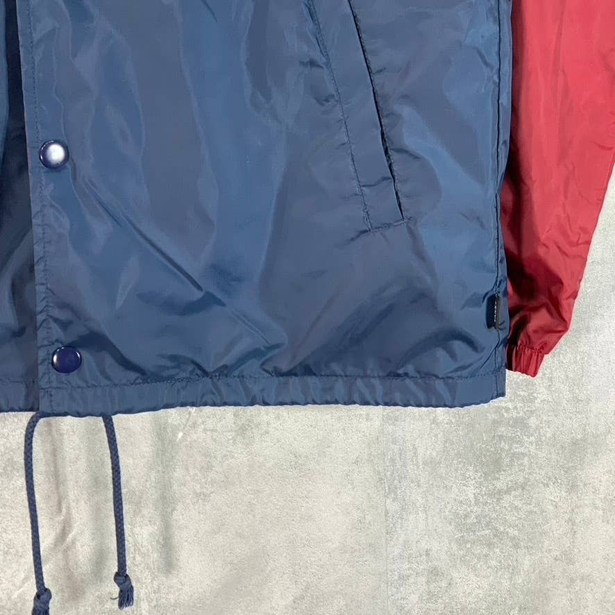 VANS Men's Navy/Burgundy Off The Wall Snap Button Windbreaker SZ M
