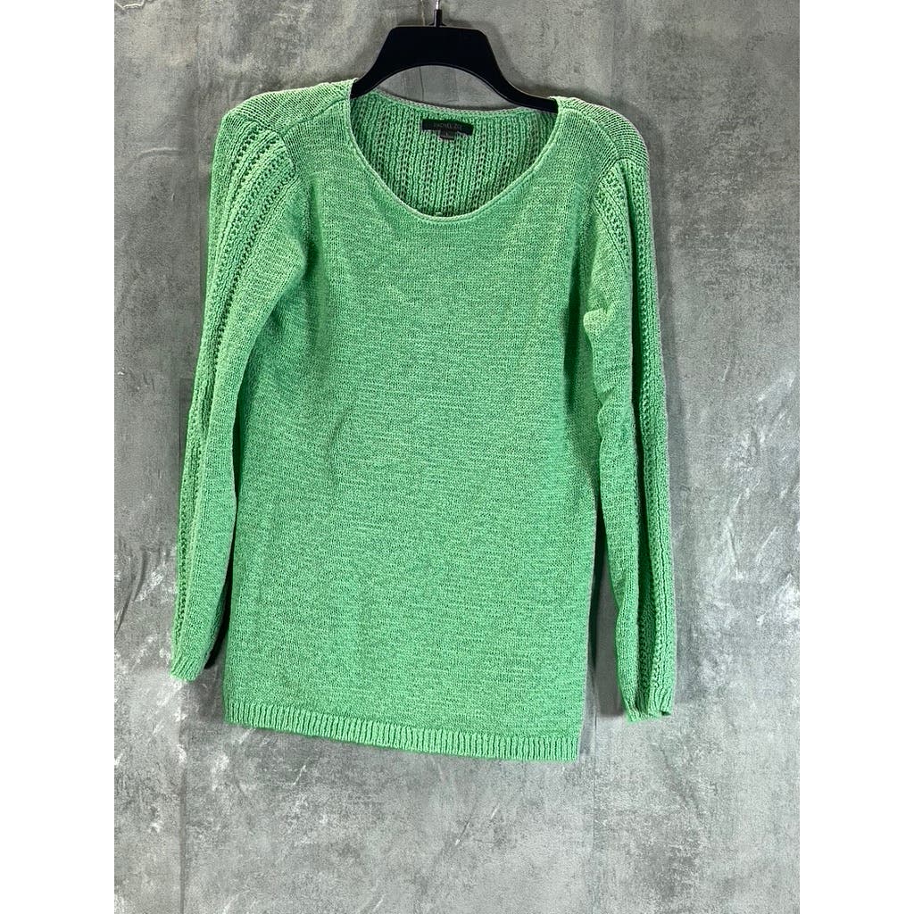 RACHEL ZOE Women's Mint Green Karla Crewneck Detailed Pullover Sweater SZ L