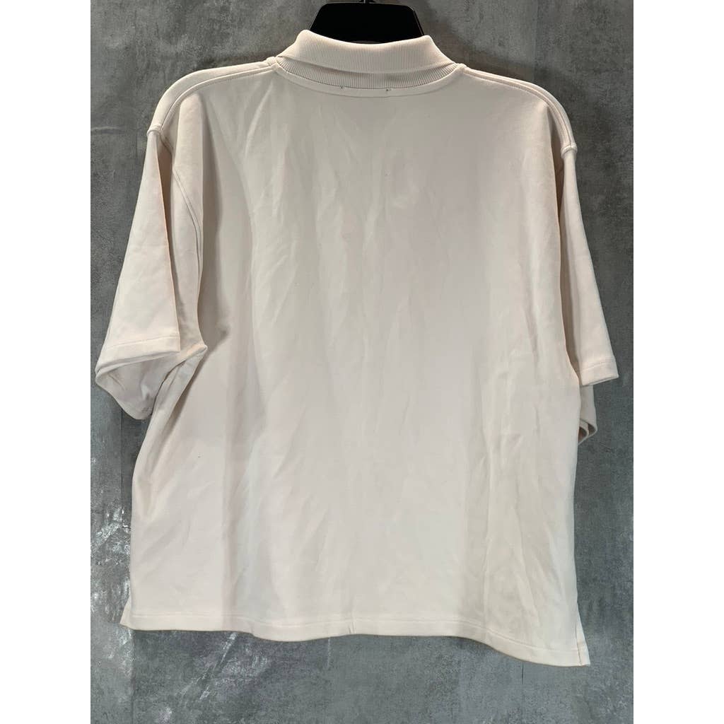 AYR Women's Cream Short-Sleeve Polo Shirt SZ L