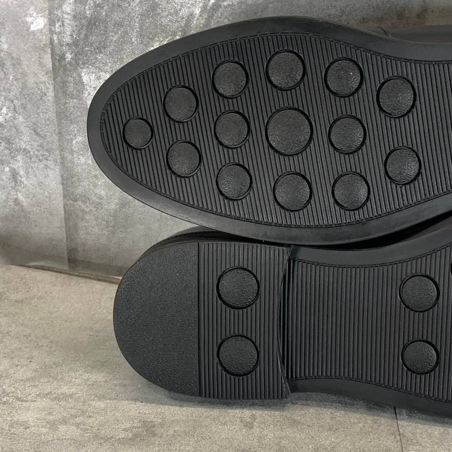 ASTON MARC Men's Black Faux-Leather Monaco Lace-Up Plain Toe Dress Shoes SZ 8.5