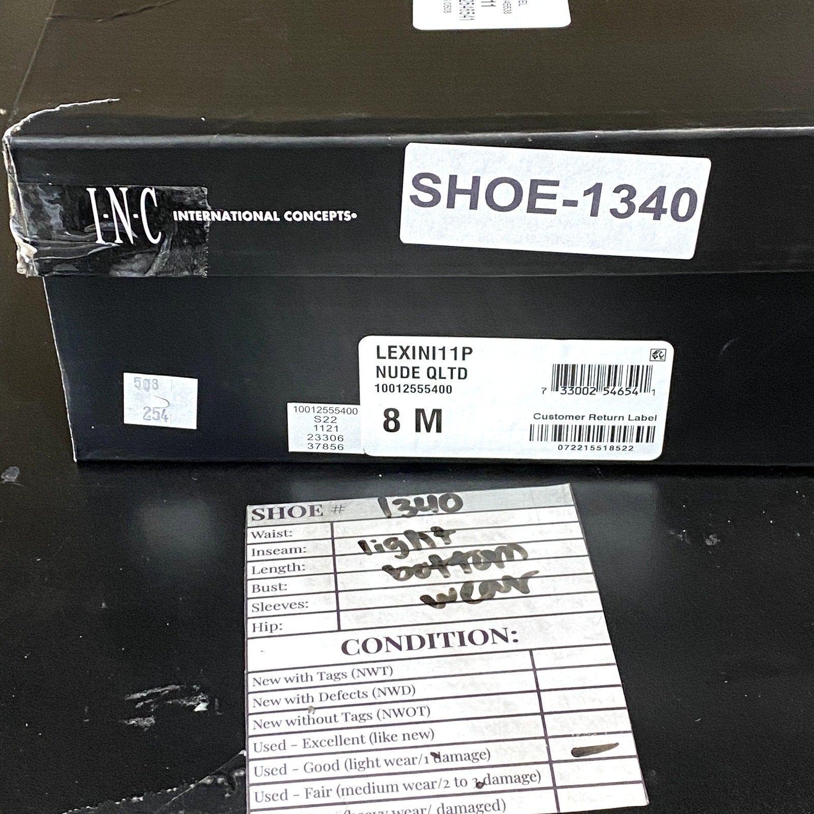 INC INTERNATIONAL CONCEPTS Women’s Nude Quilted Lexini Two-Piece Block-Heel Sandals SZ8