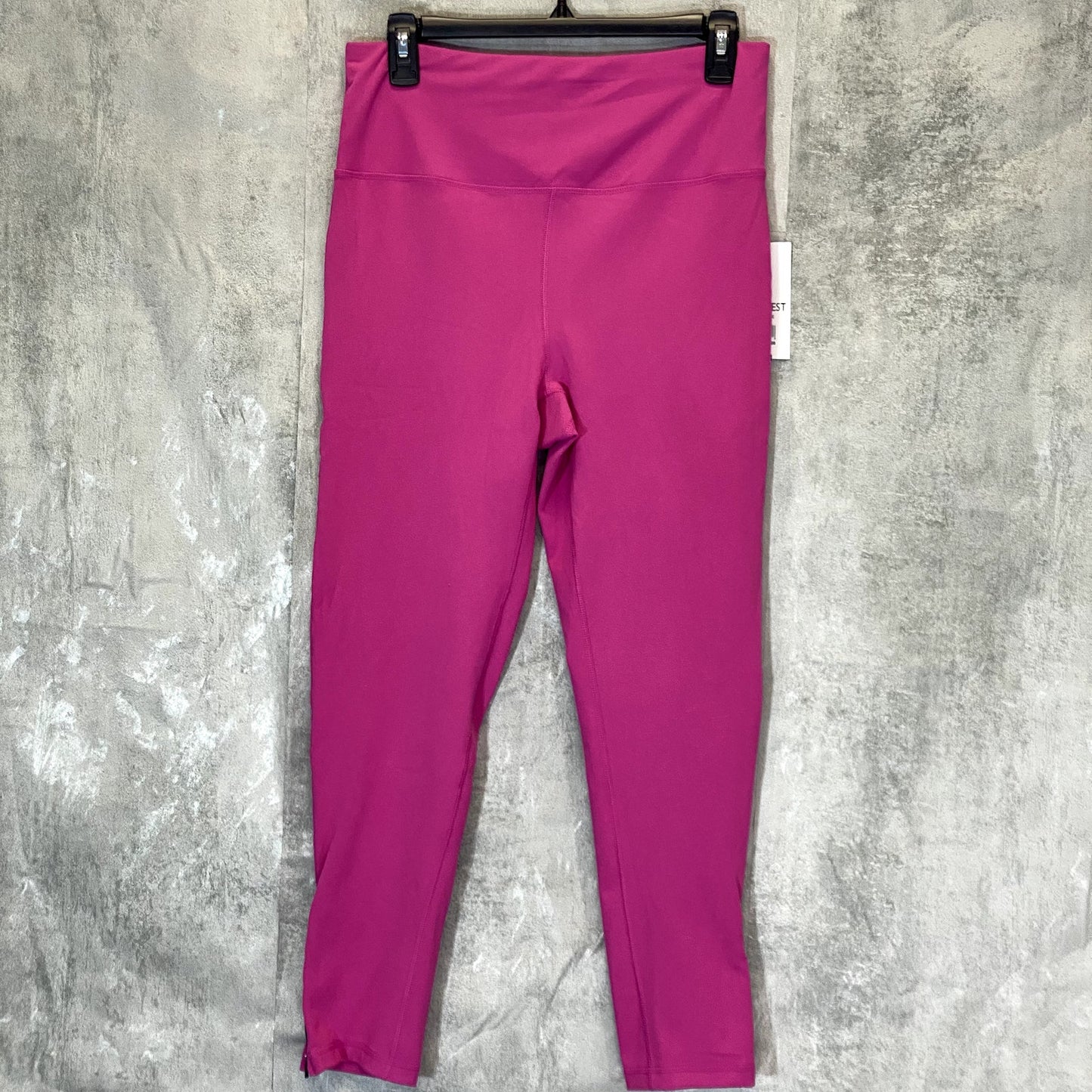 NINE WEST Women's Pink Beauty Cropped Zipper Hem Pull-On Stretch High-Waist Active Leggings SZ L